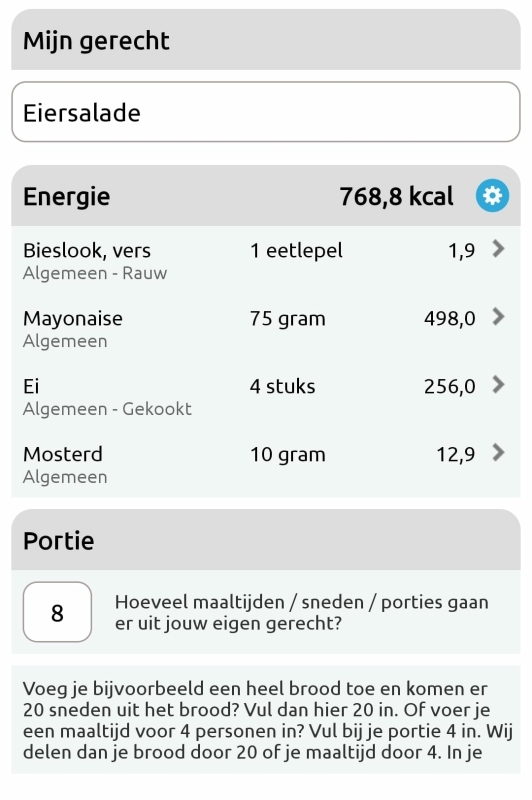 calorieen tellen tracken voordelen nadelen handige praktische tips gerechten recepten opslaan toevoegen gezond aankomen