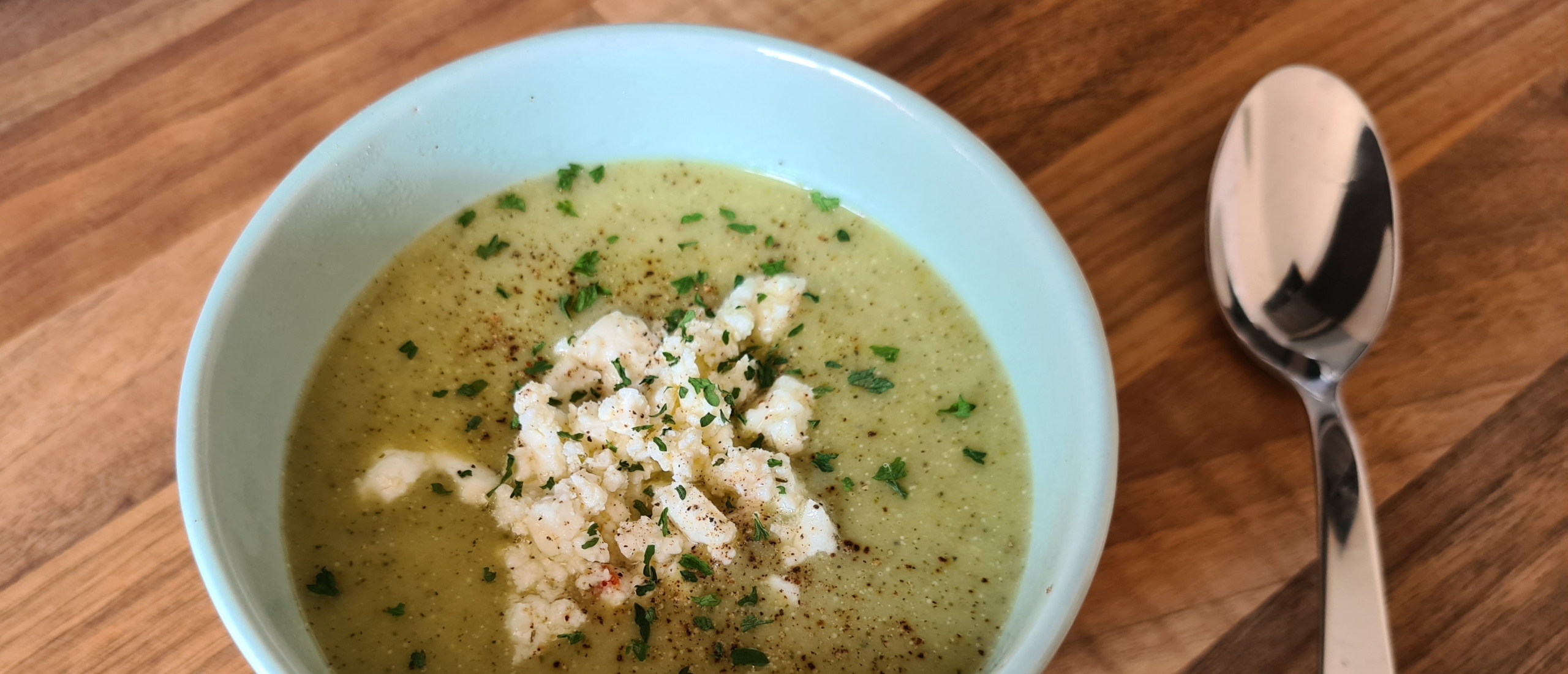 Romige courgette broccoli soep eiwitrijk calorierijk aankomen recept recepten om aan te komen