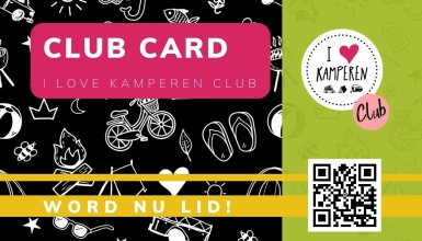 Voorbeeld van de clubkaart I love Kamperen