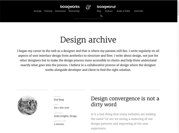 webdesign inspiratie site boagworld