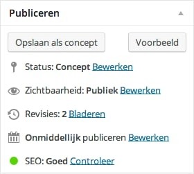 Yoast SEO plug-in: Groen bolletje