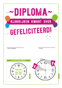 Diploma leren klokkijken kwartier