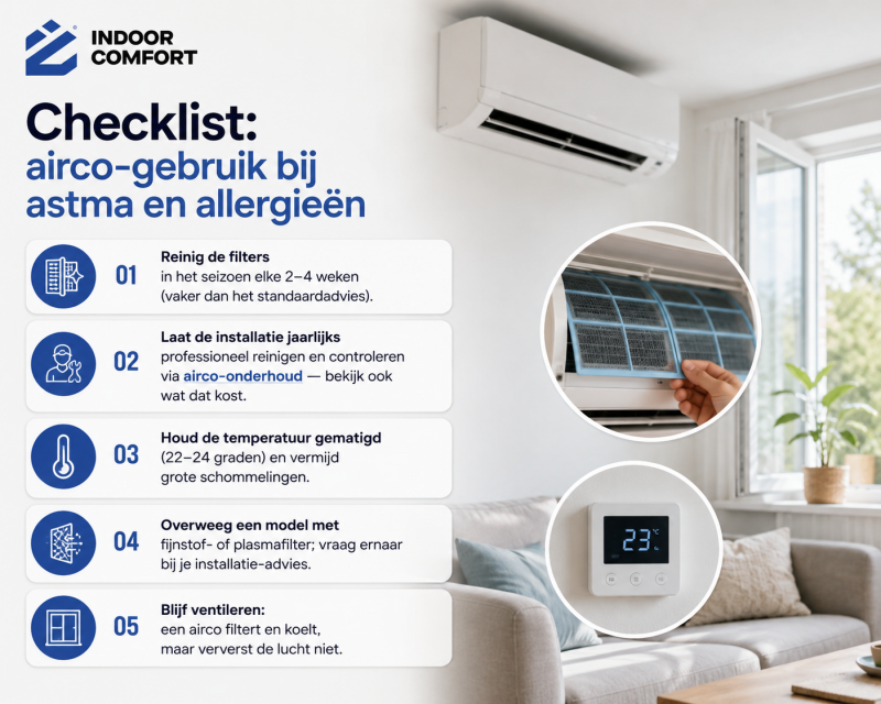 Checklist: airco-gebruik bij astma en allergieën Checklist: airco-gebruik bij astma en allergieën