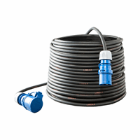 Camping verlengsnoer 10M 3x2.5mm² met blauwe stekker en blauwe contrastekker CEE