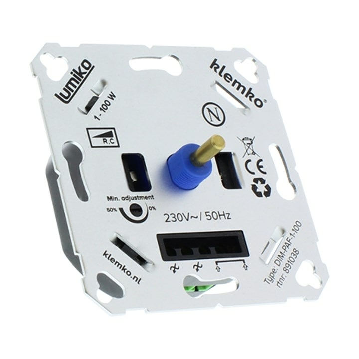 Klemko Lumiko LED dimmer hotelschakeling Klemko Lumiko LED dimmer hotelschakeling inbouw DIM-PAF-1-100 W