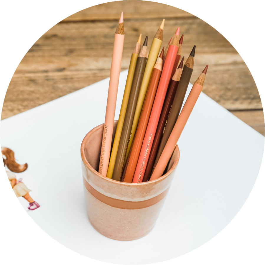 Colored pencils in a mug