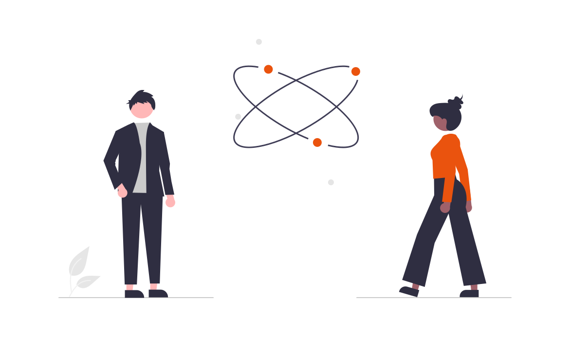 Illustratie talentontwikkeling - twee figuren met oneindig symbool