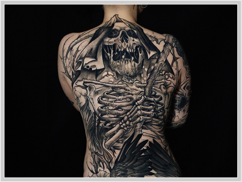 Tattoo Blackwork op rug