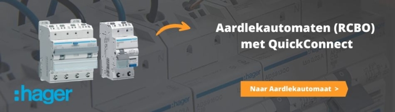 Hager QC RCBO ADS920G 1P+N 20A B-karakteristiek met QuickConnect veerklem