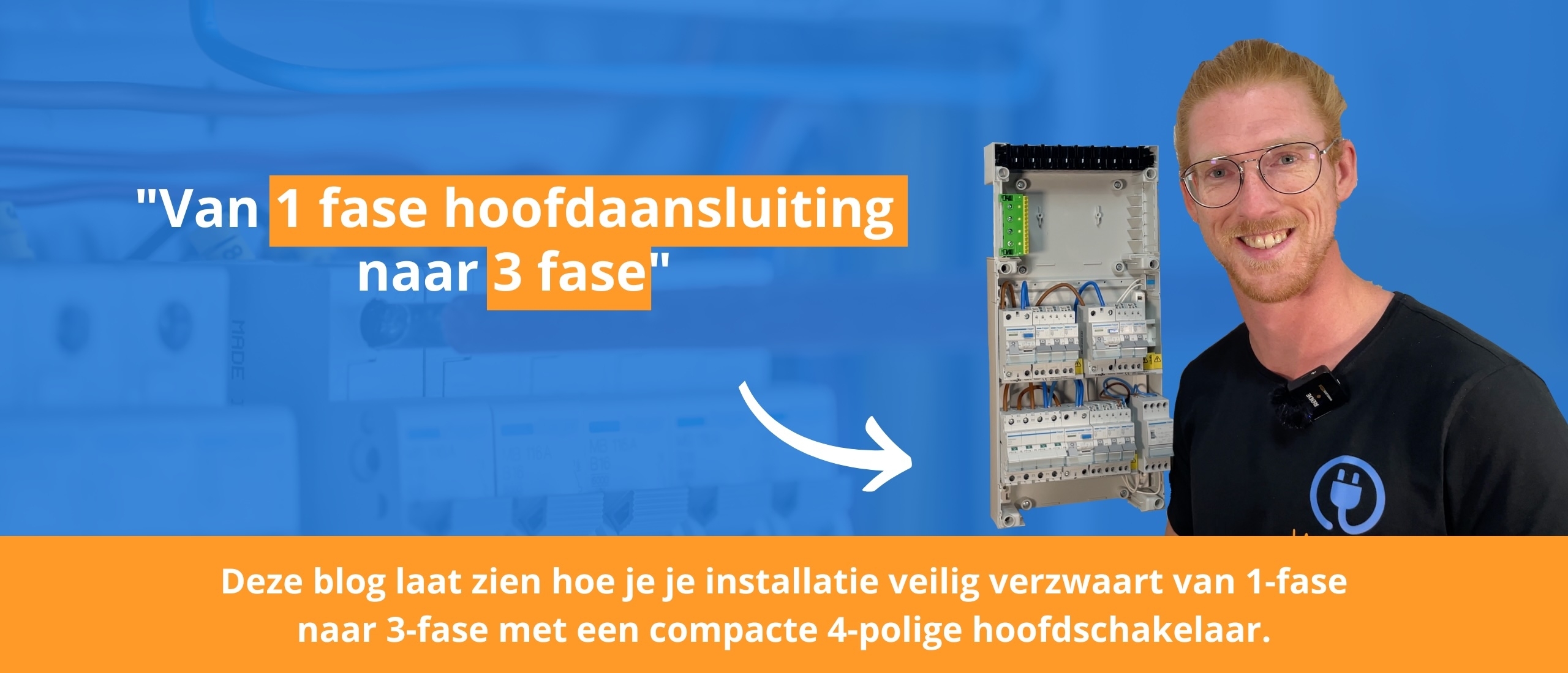 Van 1 fase naar 3 fase installatie met een smalle hoofdschakelaar