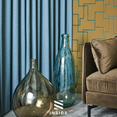 Kleurrijk interieur met gordijnen Gordijnen voor in de woonkamer