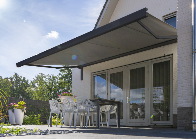 zonwering op het terras