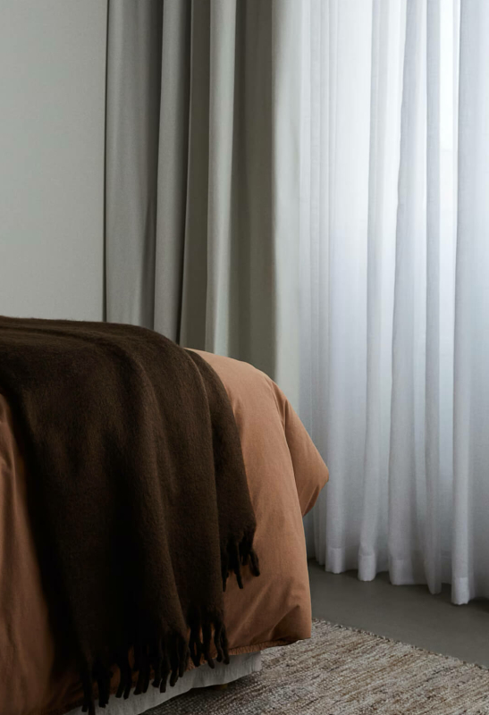 Plaid van Wolmix H&M Home bruin