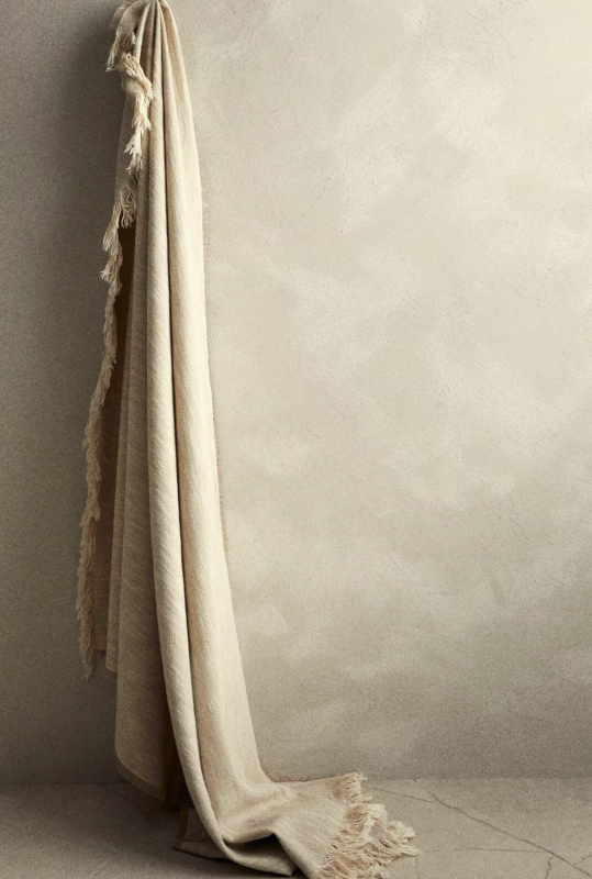 H&M Home plaid en sprei beige