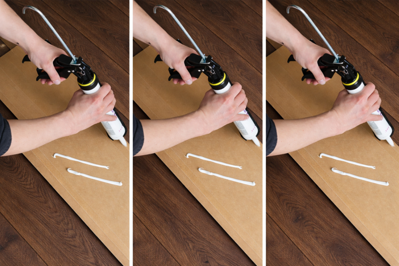 lattenwand panelen monteren met montagekit – akoestische wandpanelen Action op muur