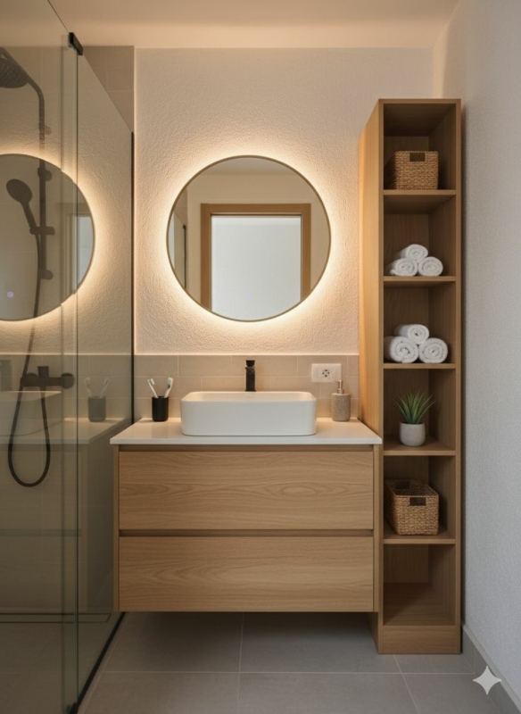 Kleine badkamer met inloopdouche