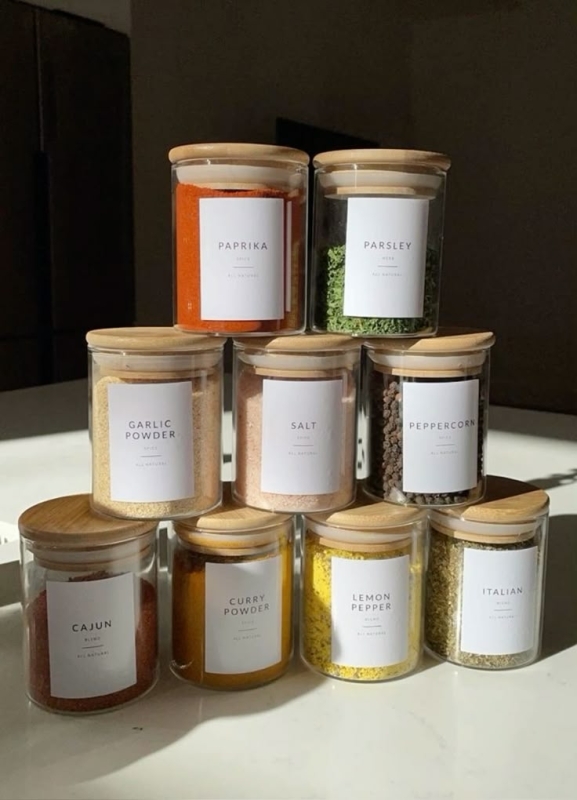 De 6 mooiste glazen kruidenpotjes met houten of bamboe deksel: