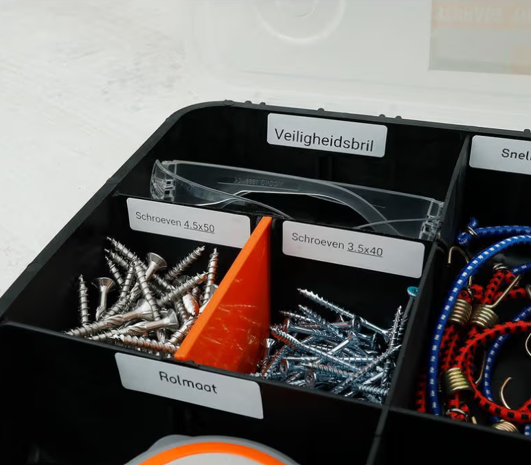 Labels printen voor voorraadkast Fichero mini pocket printer van Action voor