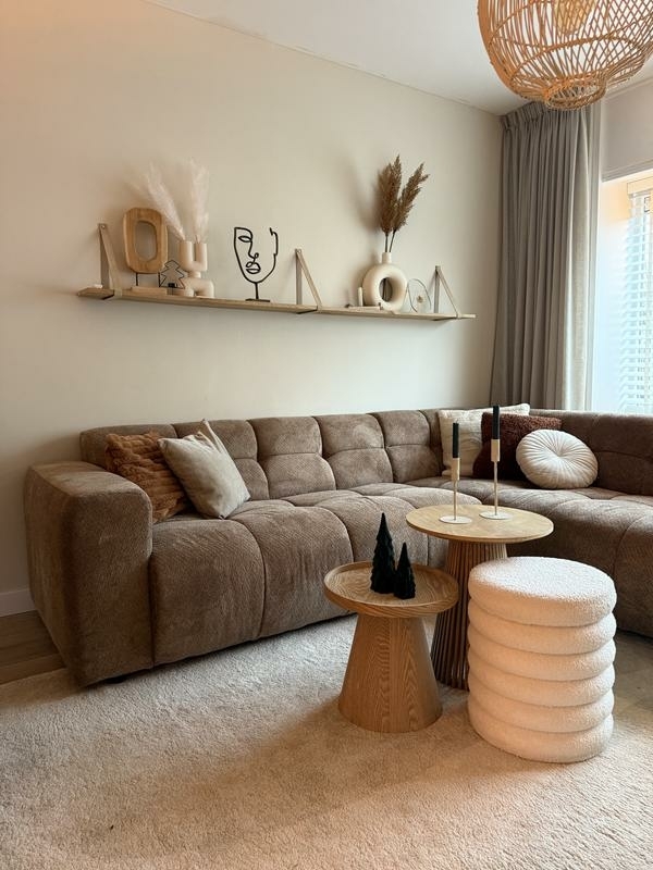 Hoekbank Regalo Rechts Taupe Kwantum Hoekbank Regalo Rechts Taupe in woonkamer