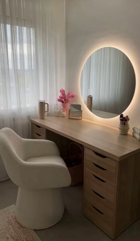 IKEA ALEX vanity hack met ALEX ladeblokken, KOMPLEMENT uittrekbare plank en glasplaat