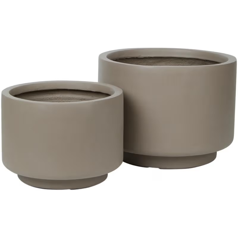 Action Ronde bloempottenset in taupe