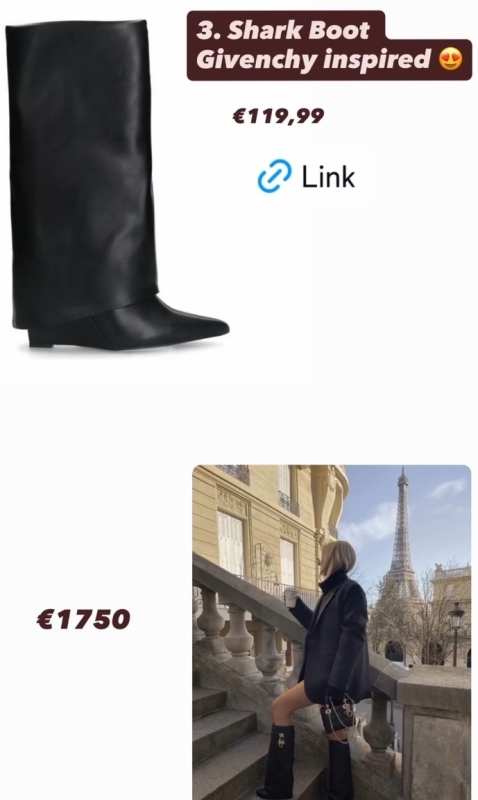 Givenchy Shark Boots dupe zwarte statement laarzen met strakke vorm