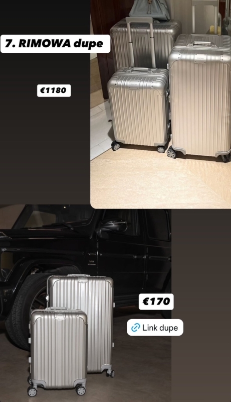Rimowa koffer dupe aluminium look reiskoffer met ribbelstructuur
