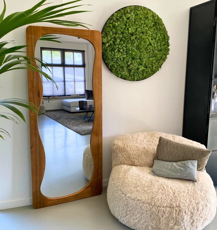 Lange Xenos passpiegel Xenos Passpiegel wave acaciahout - bruin