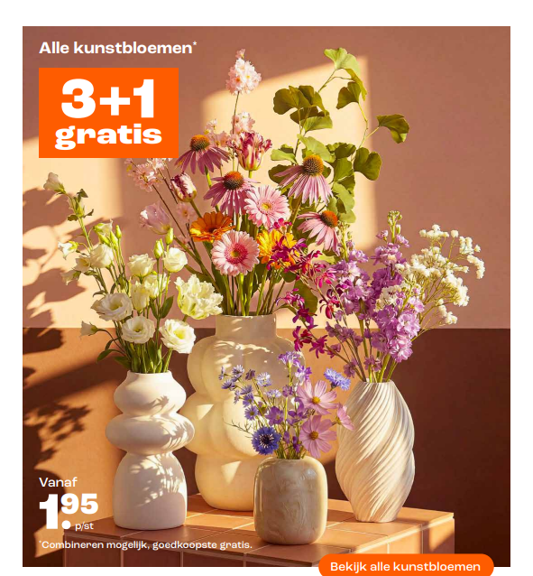 Nieuwe Kwantum lente collectie: Nieuwe Kwantum lente collectie kunstbloemen, vazen en potten in de aanbieding