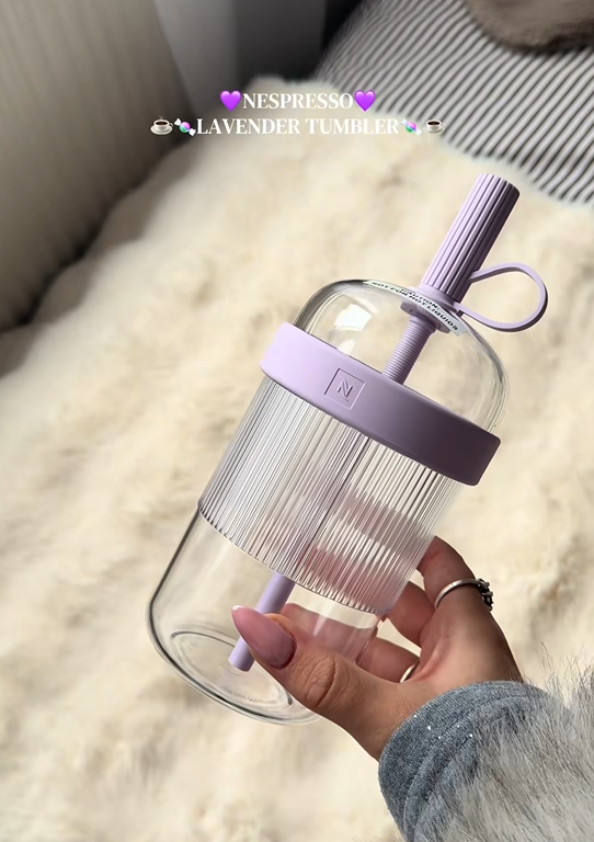 Limited edition Nespresso tumbler in lila paarse tint