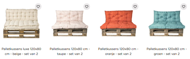 Palletkussens in verschillende kleuren voor houten palletbank Palletkussens Action in verschillende kleuren