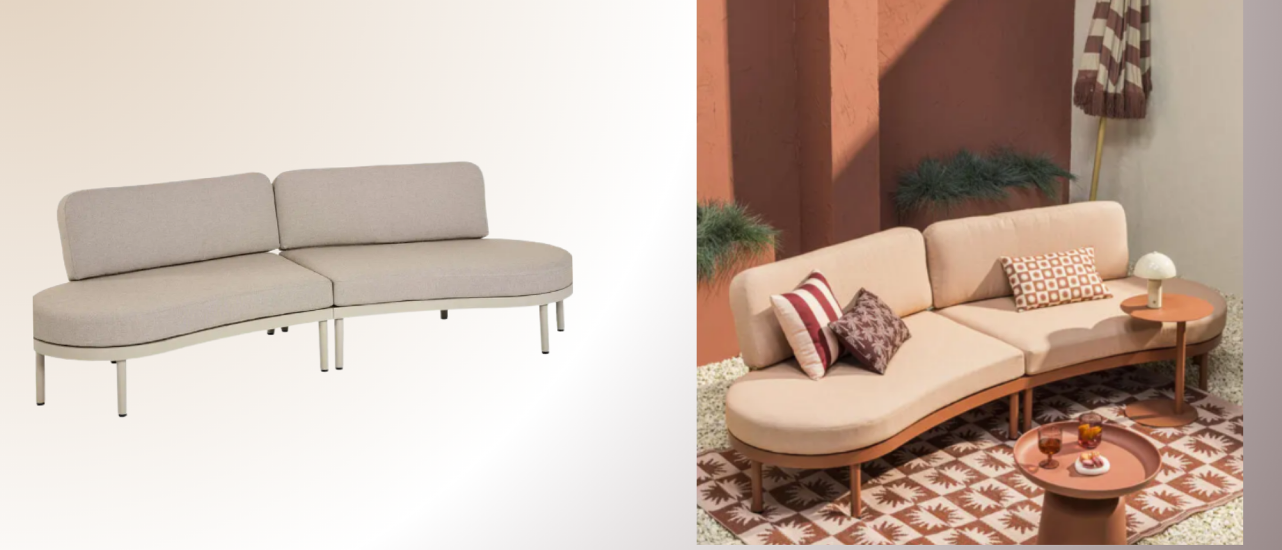 De Puglia loungebank van Kwantum is terug in zand en terra