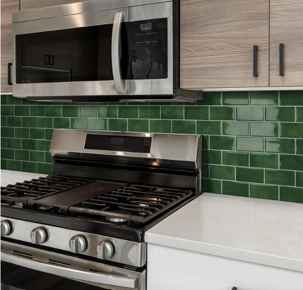 groene tegelsticker keuken
