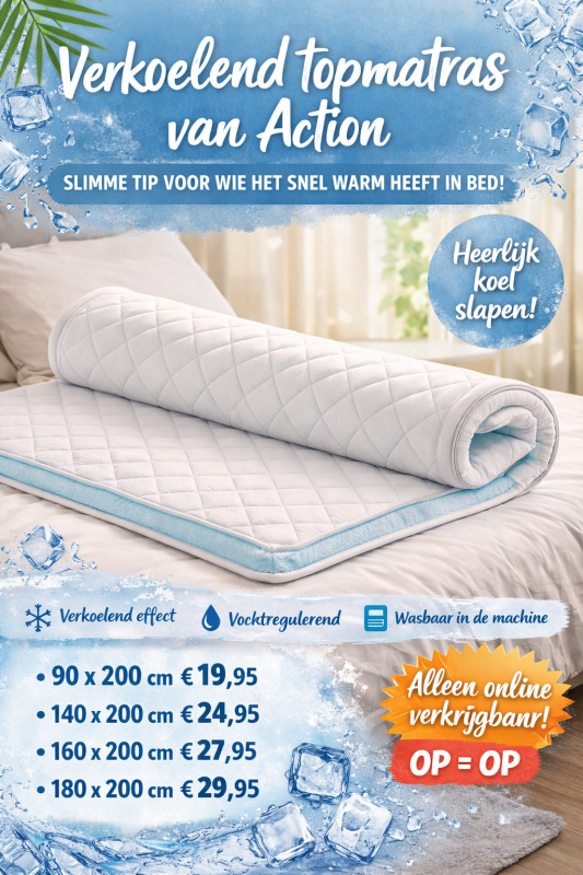 Verkoelend topmatras van Action Premium Coolmax prijzen en maten