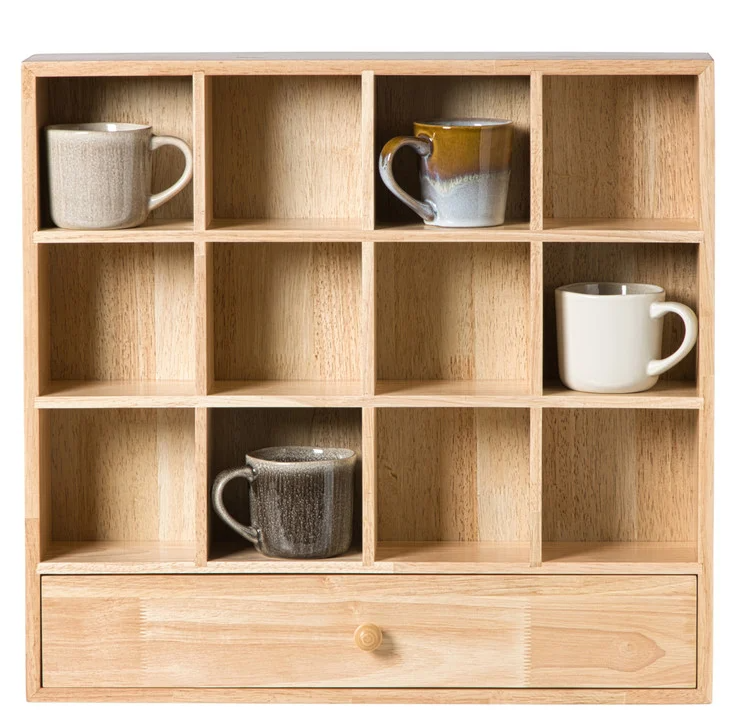 Xenos wandkastje met lade en mokkenrek