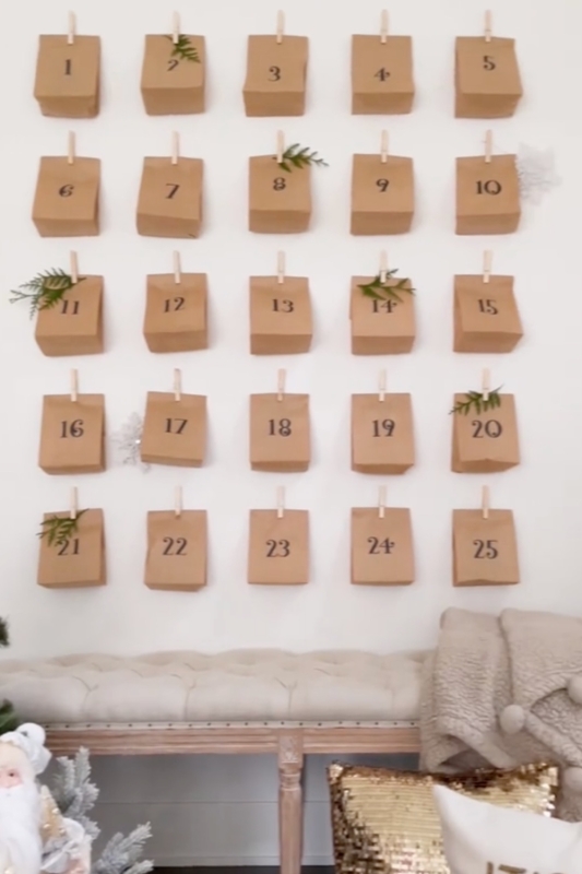adventskalender maken met papieren zakjes