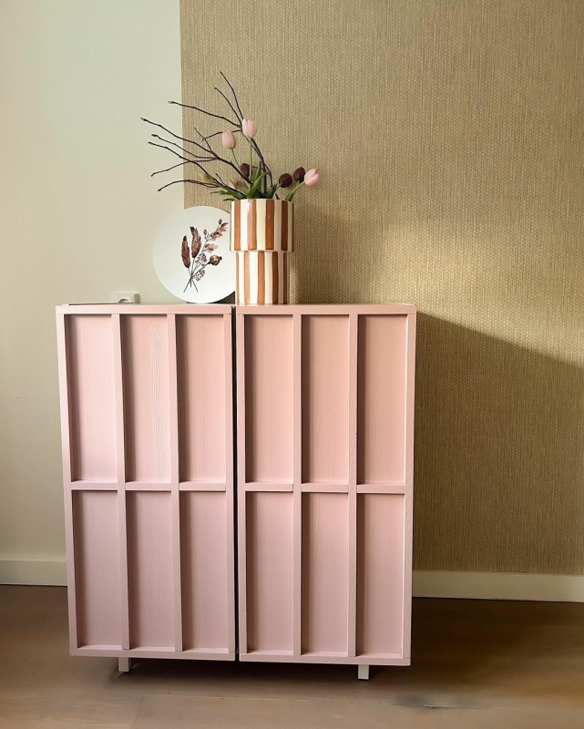 HKLiving cupboard lookalike met Ikea ivar kast in het roze