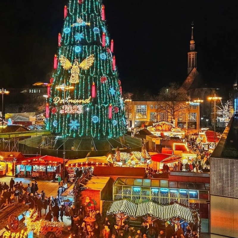 Kerstmarkt in Dortmund, Duitsland