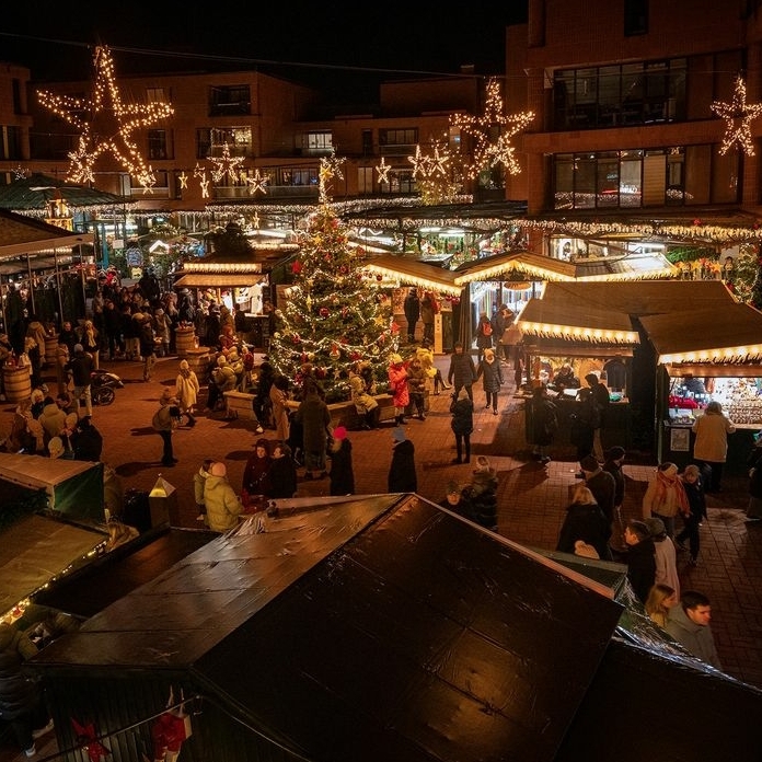 Kerstmarkt in Muenster, Duitsland