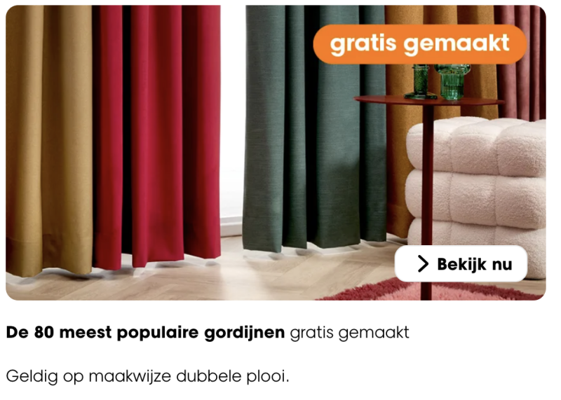 Kwantum gordijnen aanbieding