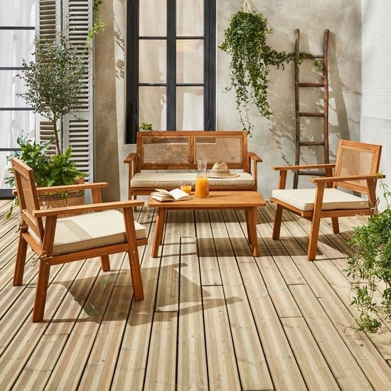 luxe loungeset van hout voor tuin of balkon speciale deal