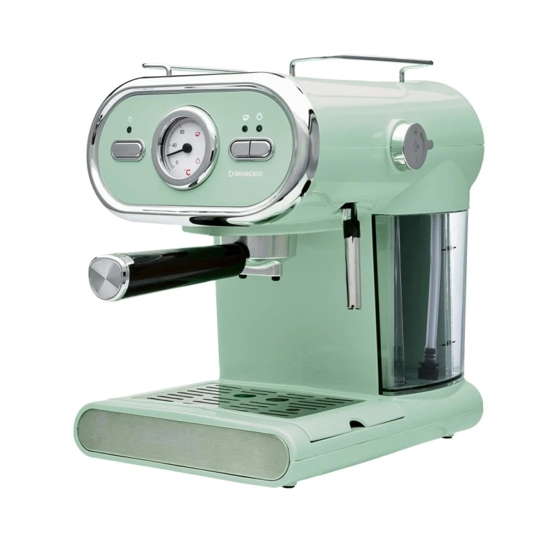 mintgroene retro espressomachine van Lidl