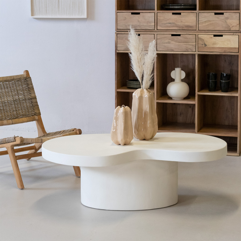 organische salontafel beige