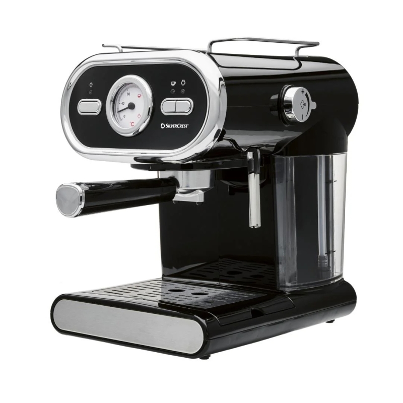 retro espressomachine van Lidl zwart