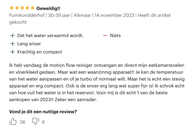 review Motionflow beste tapijtreiniger
