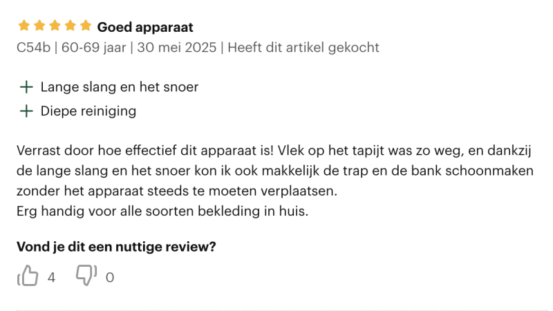 review Swiftvein Vortex Tapijtreiniger
