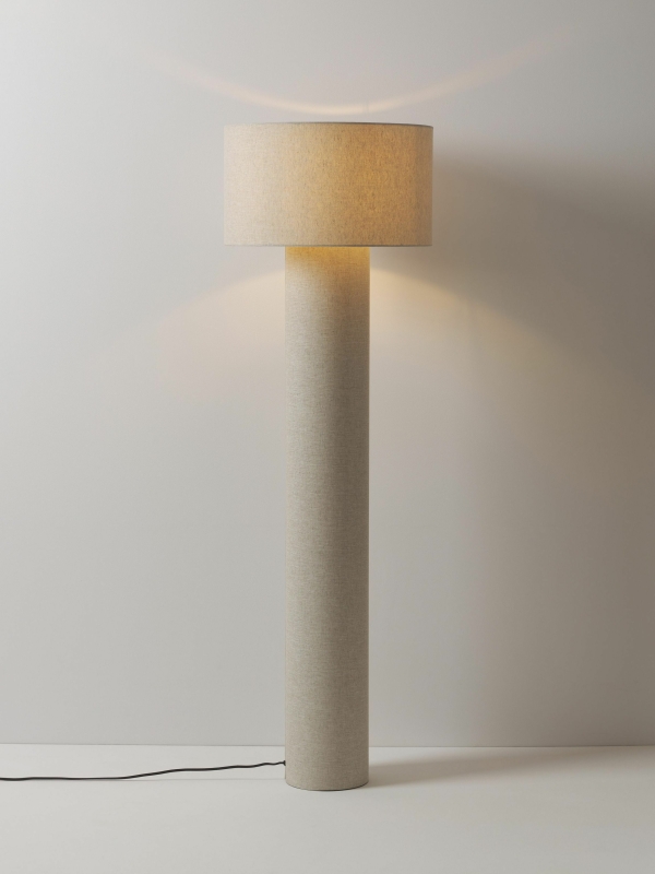 Vloerlamp beige van Westwing linnen-look