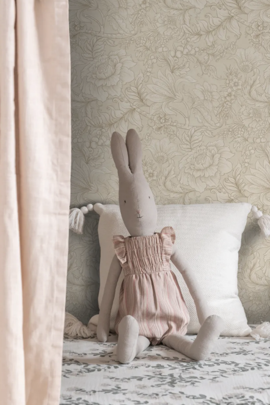 beige babykamer behang met bloemen beige babykamer behang met bloemen