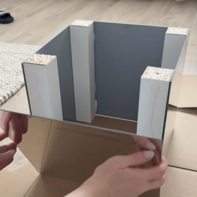 IKEA lack diy spiegel bijzettafel IKEA lack diy spiegel bijzettafel