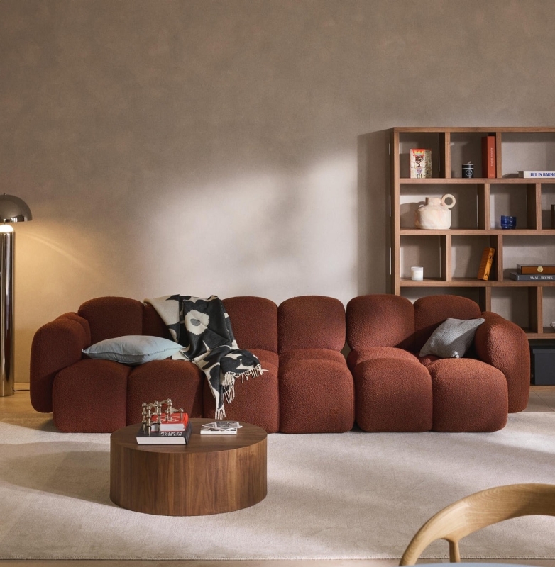Westwing bank Modulaire bank Tayla (4-zits) van bouclé